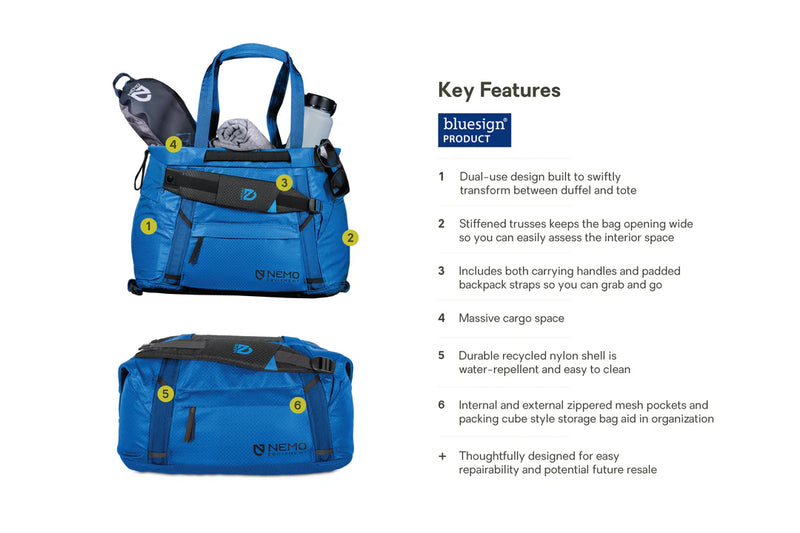 Load image into Gallery viewer, Nemo Double Haul Convertible Duffel 30L (Lake)