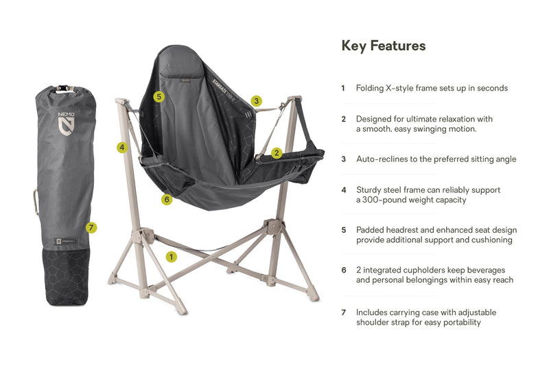Load image into Gallery viewer, Nemo Stargaze Evo-X Reclining Camp Chair (Goodnight Black) - NEW