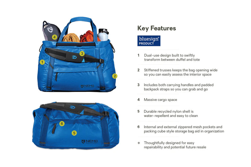Load image into Gallery viewer, Nemo Double Haul Convertible Duffel 55L (Lake)
