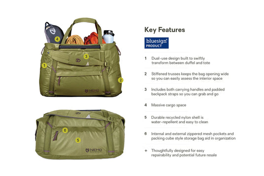 Nemo Double Haul Convertible Duffel 55L (Nova)
