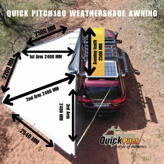 Quick Pitch Weathershade 180 Awning - RHS