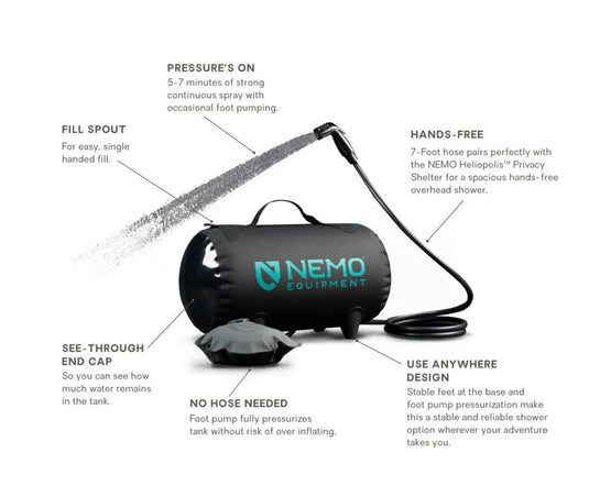 Nemo Helio Pressure Shower - 11L (Dark Verglas)