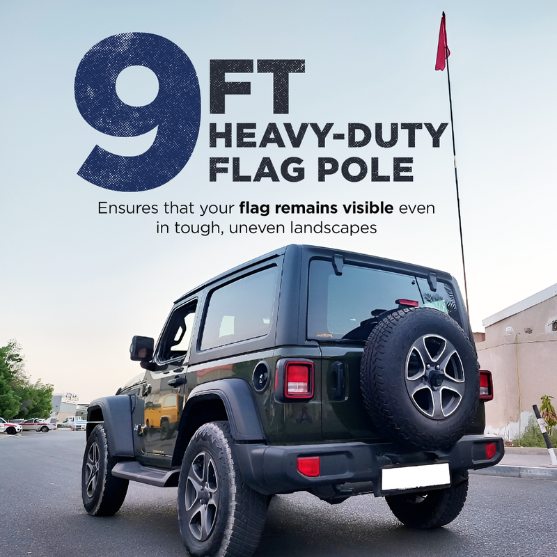 Load image into Gallery viewer, AOR Off Road 9ft Black Flag Pole, Center Split with Quick Disconnect, Adventure Series
