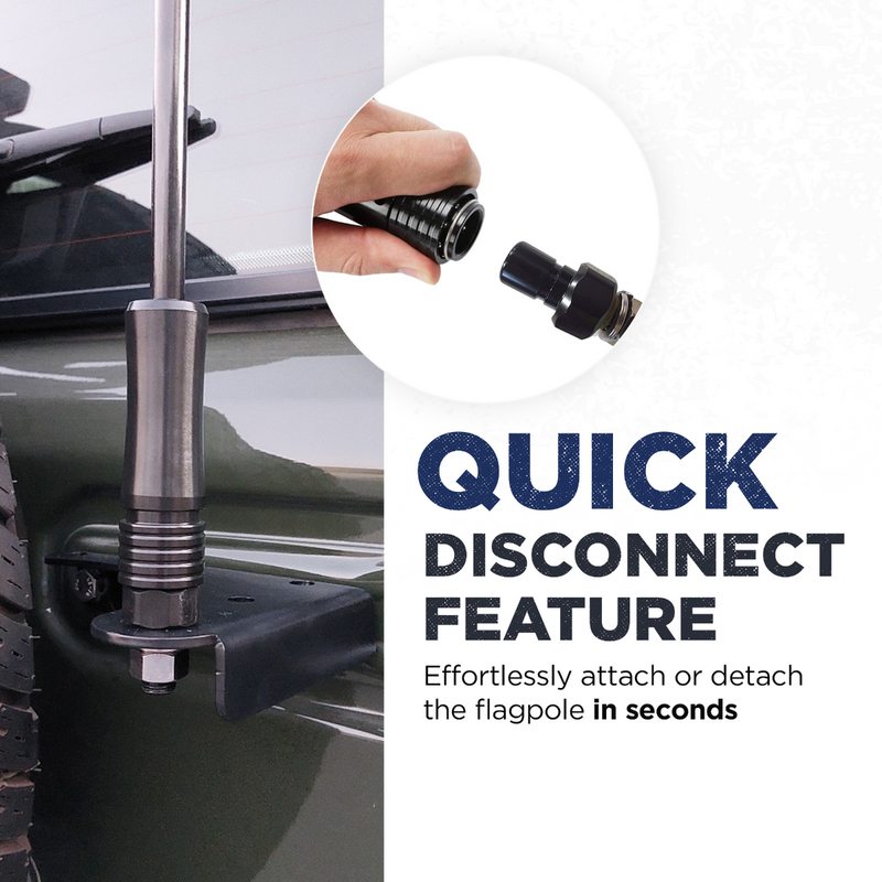 Load image into Gallery viewer, AOR Off Road 9ft Black Flag Pole, Center Split with Quick Disconnect, Adventure Series
