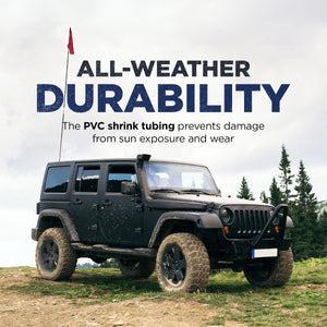 AOR Off Road 9ft Black Flag Pole, Center Split with Quick Disconnect, Adventure Series
